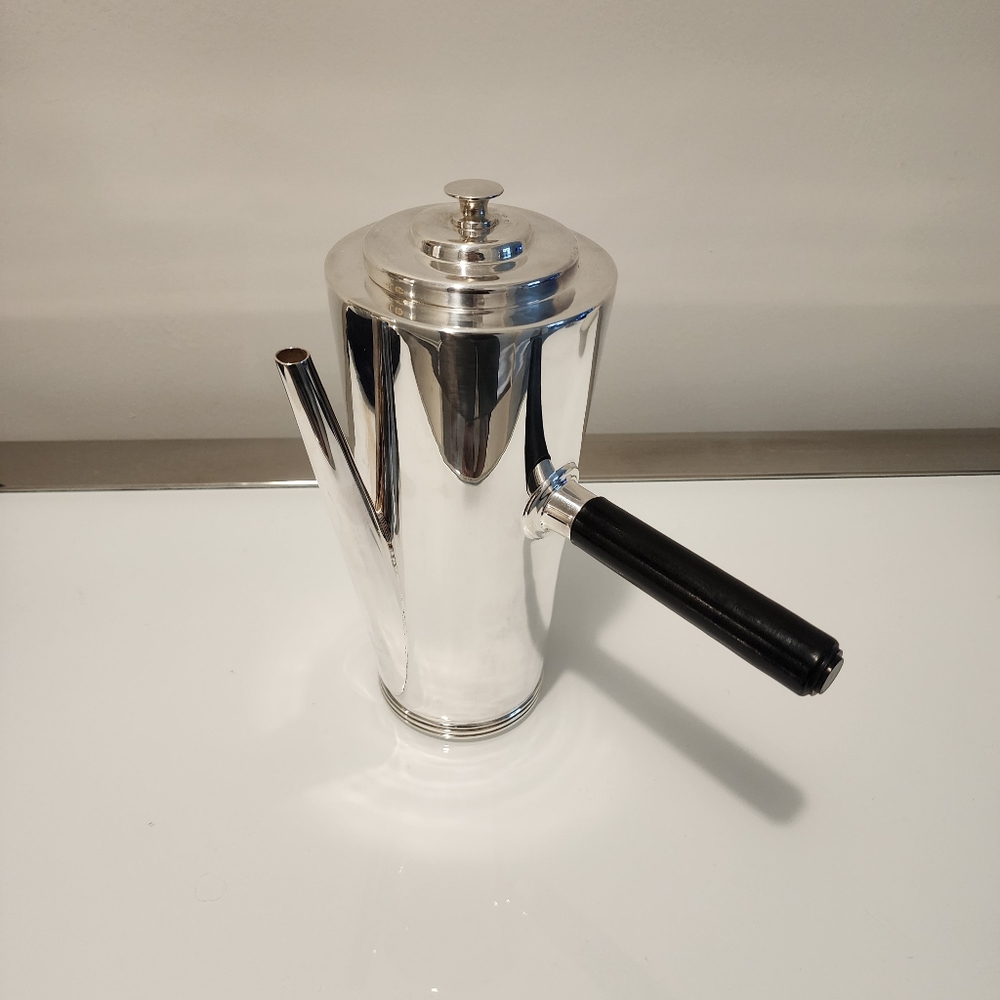 Restoration Hardware Silverplated Kyusu Teapot Coffee Pot Hot Chocolate Server